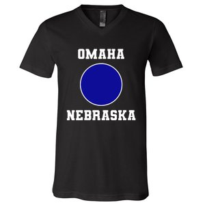 Nebraska Blue Dot Democratic 2nd District Omaha V-Neck T-Shirt