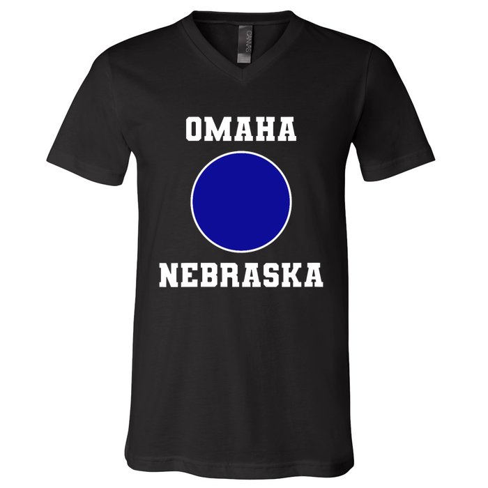 Nebraska Blue Dot Democratic 2nd District Omaha V-Neck T-Shirt