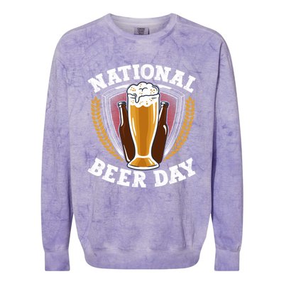 National Beer Day Funny Gift Colorblast Crewneck Sweatshirt