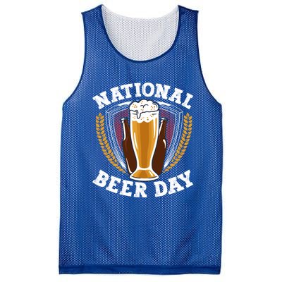 National Beer Day Funny Gift Mesh Reversible Basketball Jersey Tank