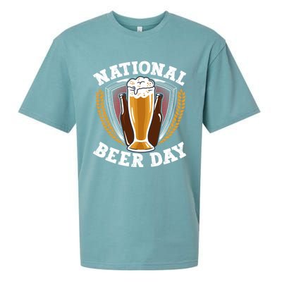 National Beer Day Funny Gift Sueded Cloud Jersey T-Shirt