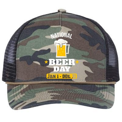 National Beer Day Gift Cool Gift Retro Rope Trucker Hat Cap