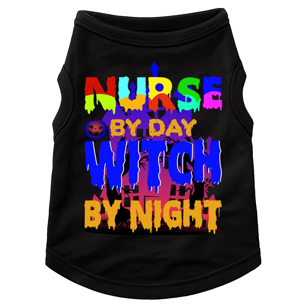 Nurse By Day Witch By Night Doggie Tank