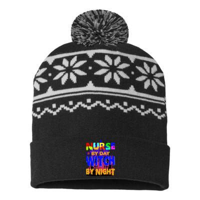 Nurse By Day Witch By Night USA-Made Snowflake Beanie