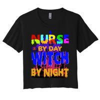 Nurse By Day Witch By Night Women's Crop Top Tee