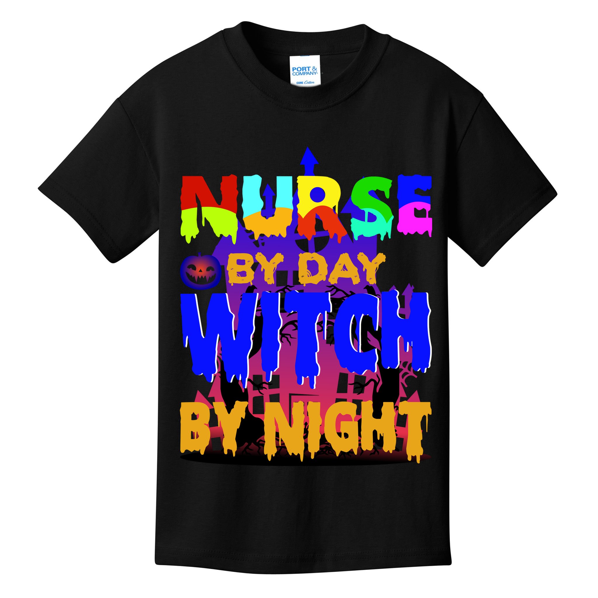 Nurse By Day Witch By Night Kids T-Shirt