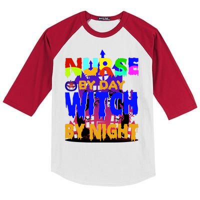 Nurse By Day Witch By Night Kids Colorblock Raglan Jersey