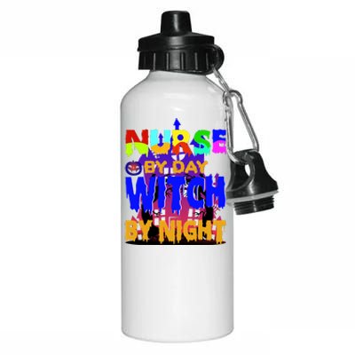 Nurse By Day Witch By Night Aluminum Water Bottle