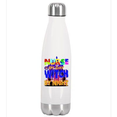 Nurse By Day Witch By Night Stainless Steel Insulated Water Bottle