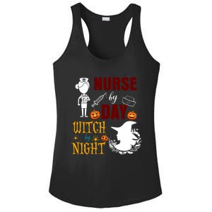 Nurse By Day Witch By Night Funny Halloween Nurse Funny Gift Ladies PosiCharge Competitor Racerback Tank