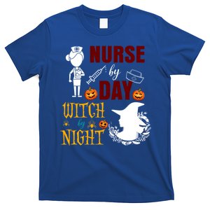 Nurse By Day Witch By Night Funny Halloween Nurse Funny Gift T-Shirt