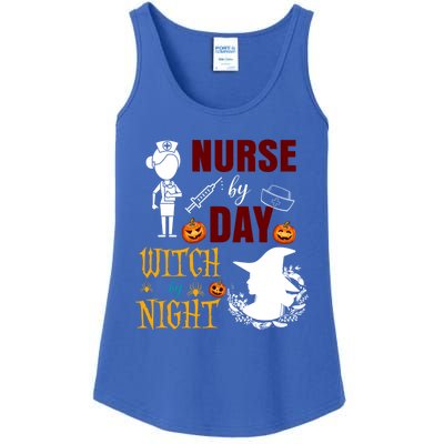 Nurse By Day Witch By Night Funny Halloween Nurse Funny Gift Ladies Essential Tank