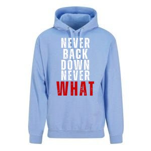 Never Back Down Never What Cute Gift Unisex Surf Hoodie