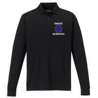 Nebraska Blue Dot Democratic 2nd District Omaha Performance Long Sleeve Polo