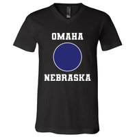 Nebraska Blue Dot Democratic 2nd District Omaha V-Neck T-Shirt