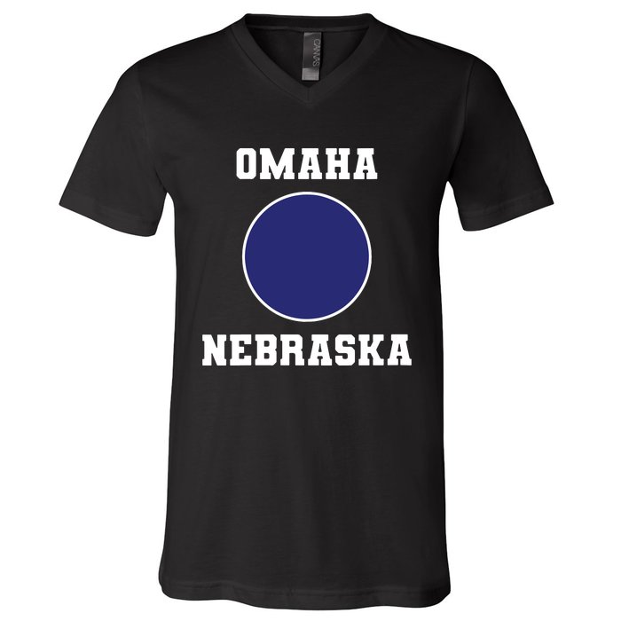 Nebraska Blue Dot Democratic 2nd District Omaha V-Neck T-Shirt