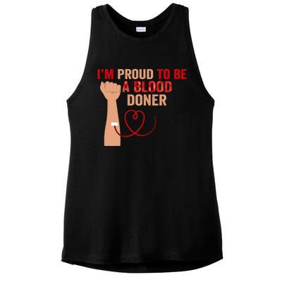 National Blood Donor Month I'm Proud To Be A Blood Donor Great Gift Ladies PosiCharge Tri-Blend Wicking Tank