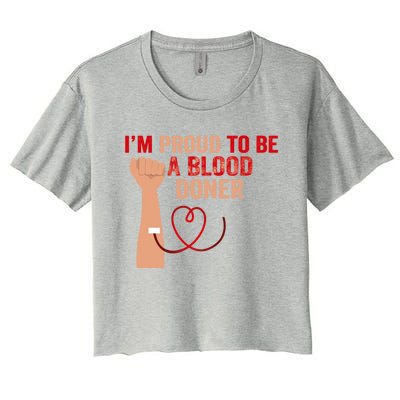 National Blood Donor Month I'm Proud To Be A Blood Donor Great Gift Women's Crop Top Tee