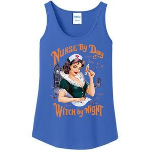 Nurse By Day Witch By Night Funny Halloween Cute Gift Ladies Essential Tank