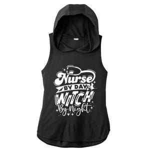 Nurse By Day Witch By Night Halloween Funny Gift Ladies PosiCharge Tri-Blend Wicking Draft Hoodie Tank