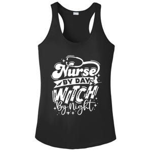 Nurse By Day Witch By Night Halloween Funny Gift Ladies PosiCharge Competitor Racerback Tank