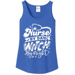 Nurse By Day Witch By Night Halloween Funny Gift Ladies Essential Tank