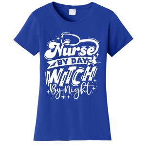 Nurse By Day Witch By Night Halloween Funny Gift Women's T-Shirt