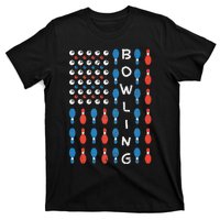 National Bowling Day American Flag Bowling Bowler Team T-Shirt