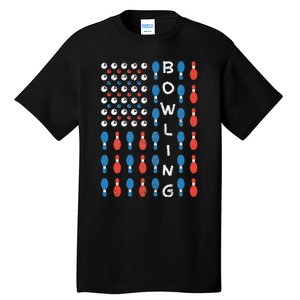 National Bowling Day American Flag Bowling Bowler Team Tall T-Shirt