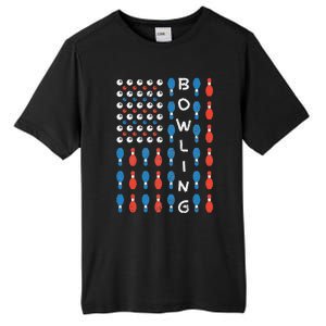 National Bowling Day American Flag Bowling Bowler Team Tall Fusion ChromaSoft Performance T-Shirt