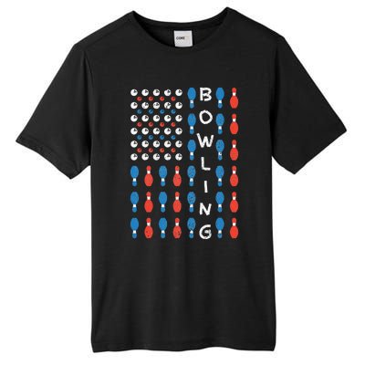 National Bowling Day American Flag Bowling Bowler Team Tall Fusion ChromaSoft Performance T-Shirt