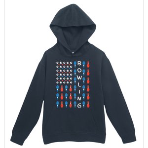 National Bowling Day American Flag Bowling Bowler Team Urban Pullover Hoodie