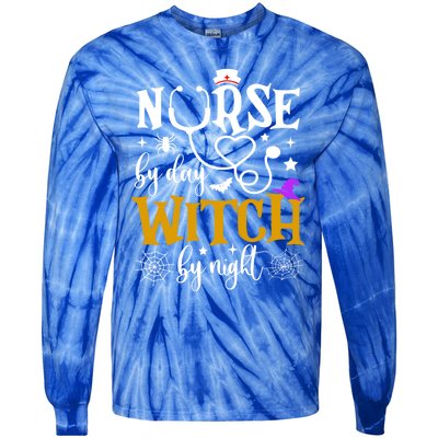 Nurse By Day Witch By Nighmeaningful Gift Funny Witch Halloween Meaningful Gift Tie-Dye Long Sleeve Shirt