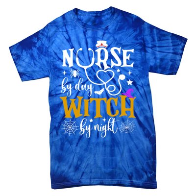 Nurse By Day Witch By Nighmeaningful Gift Funny Witch Halloween Meaningful Gift Tie-Dye T-Shirt