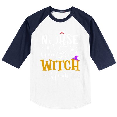 Nurse By Day Witch By Nighmeaningful Gift Funny Witch Halloween Meaningful Gift Baseball Sleeve Shirt