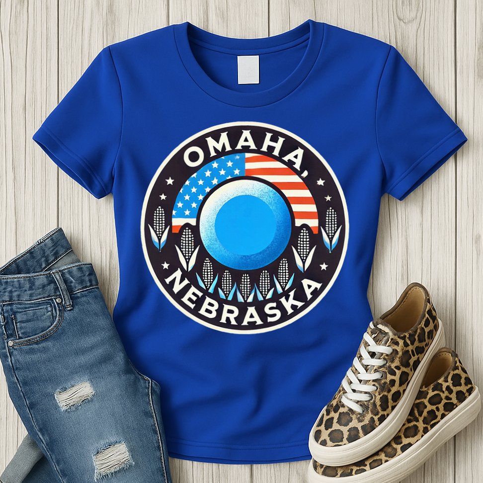 Nebraska Blue Dot Democratic 2nd District Omaha Kamala 2024 Womens T-Shirt