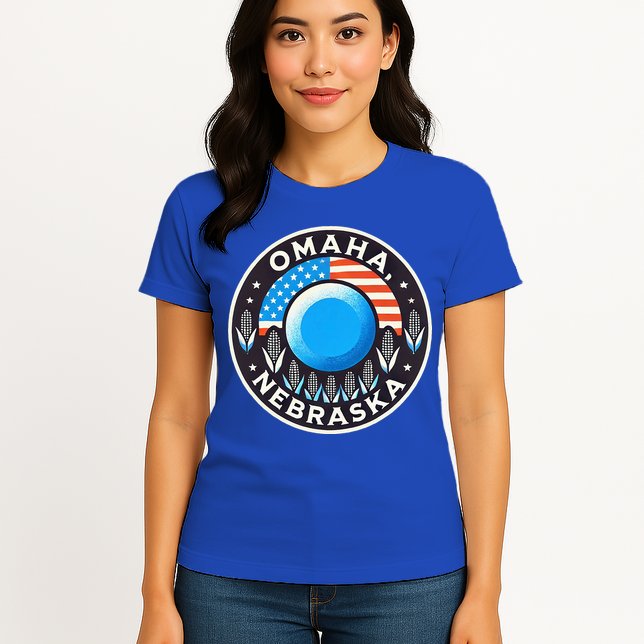 Nebraska Blue Dot Democratic 2nd District Omaha Kamala 2024 Womens T-Shirt