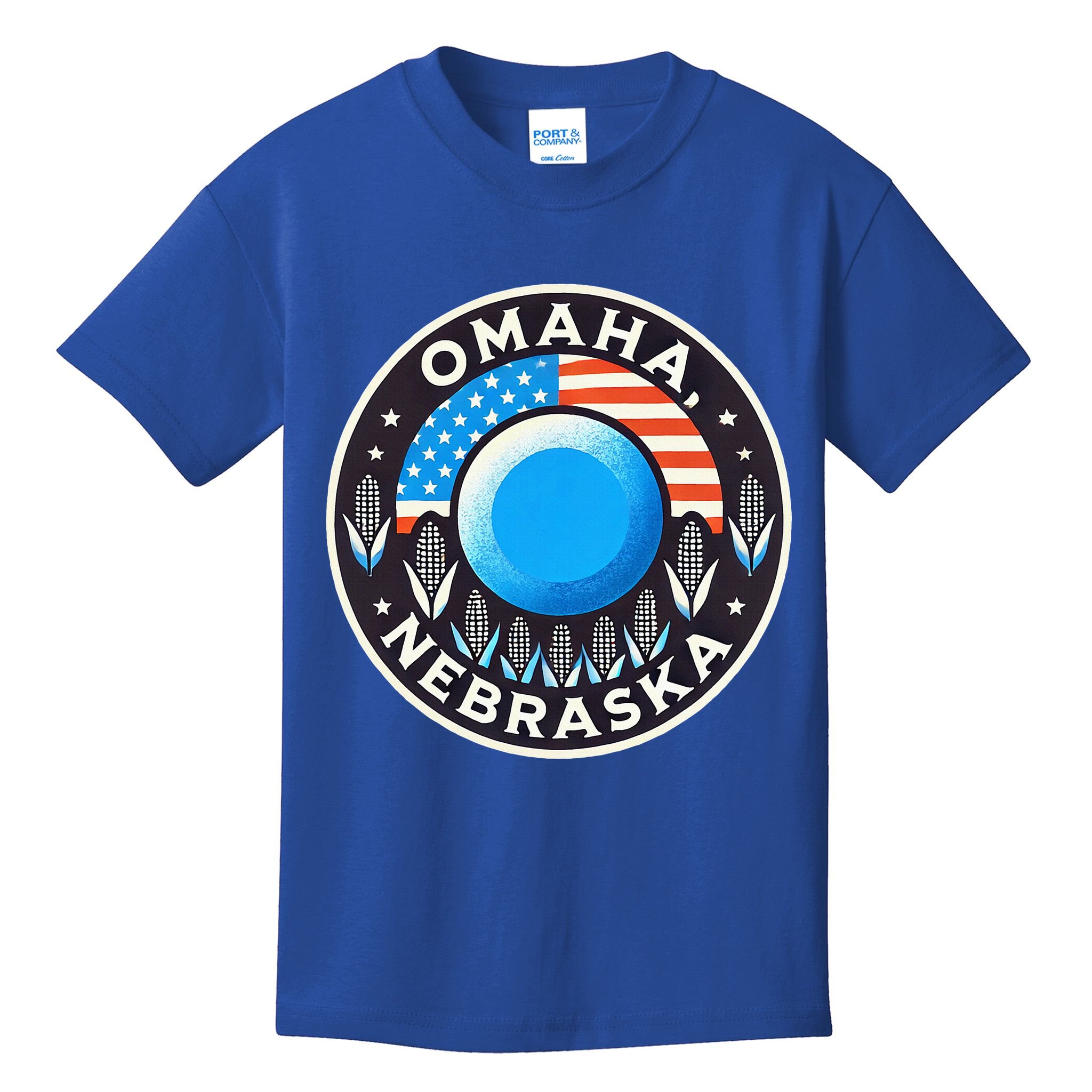 Nebraska Blue Dot Democratic 2nd District Omaha Kamala 2024 Kids T-Shirt
