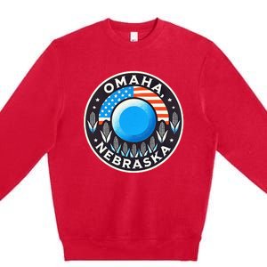 Nebraska Blue Dot Democratic 2nd District Omaha Kamala 2024 Premium Crewneck Sweatshirt