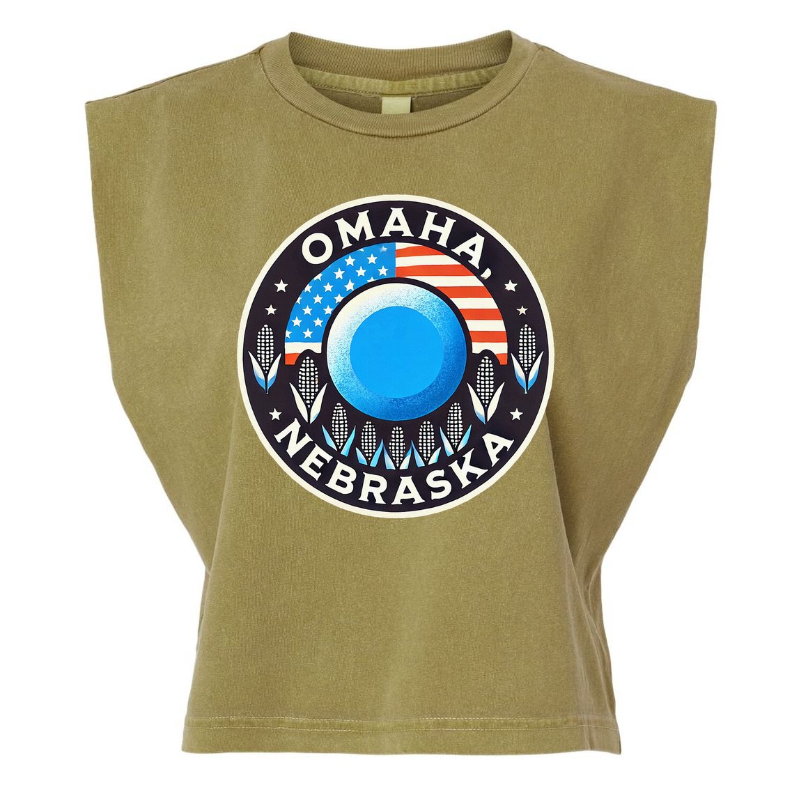 Nebraska Blue Dot Democratic 2nd District Omaha Kamala 2024 Garment-Dyed Women's Muscle Tee