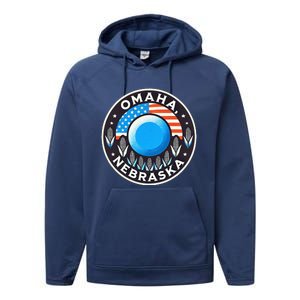 Nebraska Blue Dot Democratic 2nd District Omaha Kamala 2024 Performance Fleece Hoodie