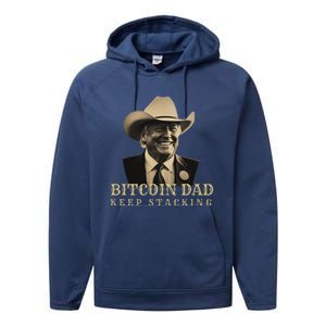 New! Bitcoin Dad Trump Btc DadS Home Bitcoin Keep Stacking Performance Fleece Hoodie