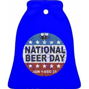 National Beer Day Jan 1 Dec 31 Beer Liquor Alcohol Ing Cute Gift Ceramic Bell Ornament