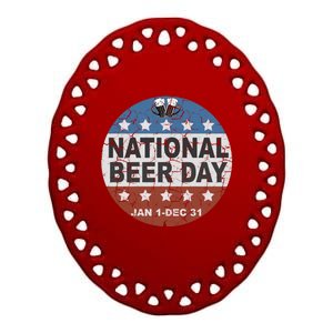 National Beer Day Jan 1 Dec 31 Beer Liquor Alcohol Ing Cute Gift Ceramic Oval Ornament