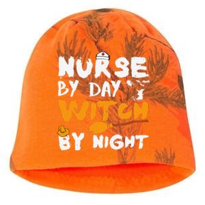 Nurse By Day Witch By Night Funny Halloween Nurses Kati - Camo Knit Beanie