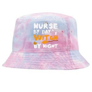 Nurse By Day Witch By Night Funny Halloween Nurses Tie-Dyed Bucket Hat