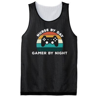 Nurse By Day Gamer By Night Video Games Lover Gamer Mesh Reversible Basketball Jersey Tank