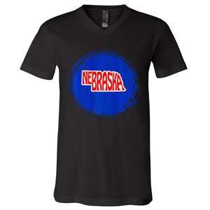 Nebraska Blue Dot 2nd District Represent Premium V-Neck T-Shirt