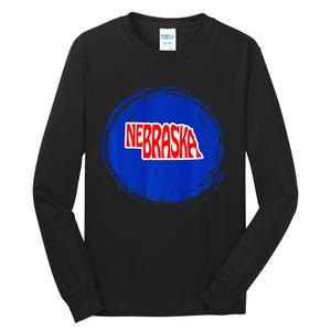 Nebraska Blue Dot 2nd District Represent Premium Tall Long Sleeve T-Shirt