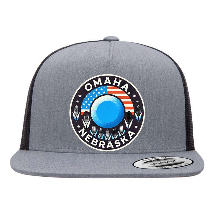 Nebraska Blue Dot Democratic 2nd District Omaha Kamala 2024 Flat Bill Trucker Hat